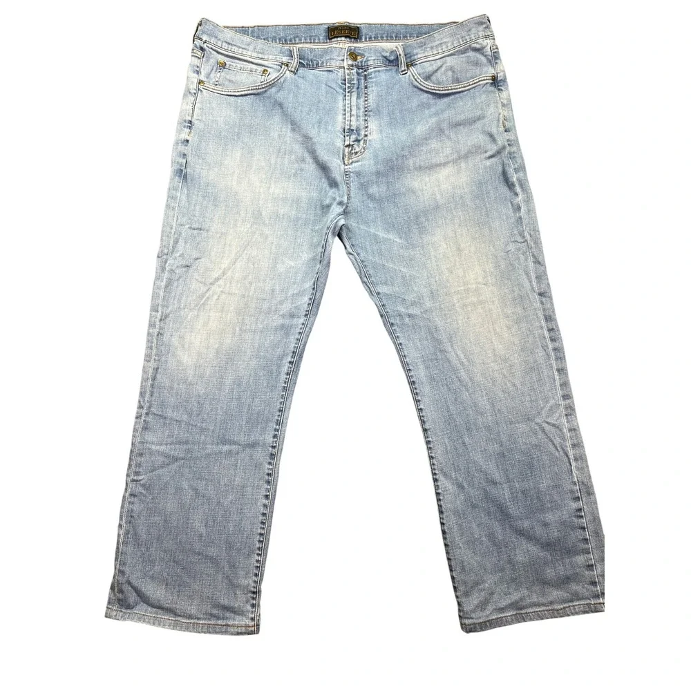 Jos A Bank Reserve Relaxed Fit Jeans Light Wash Denim Sz 42 Retro Grunge Wide‎